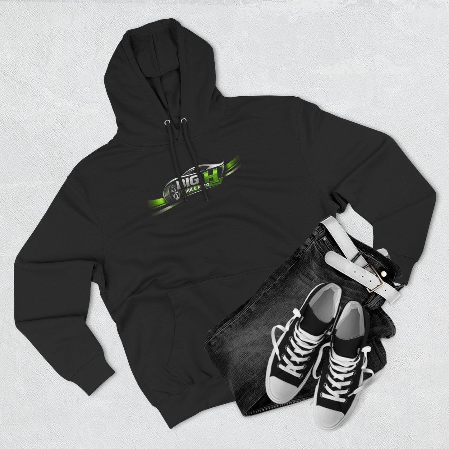 Mechanic Big H, Three-Panel Fleece Hoodie