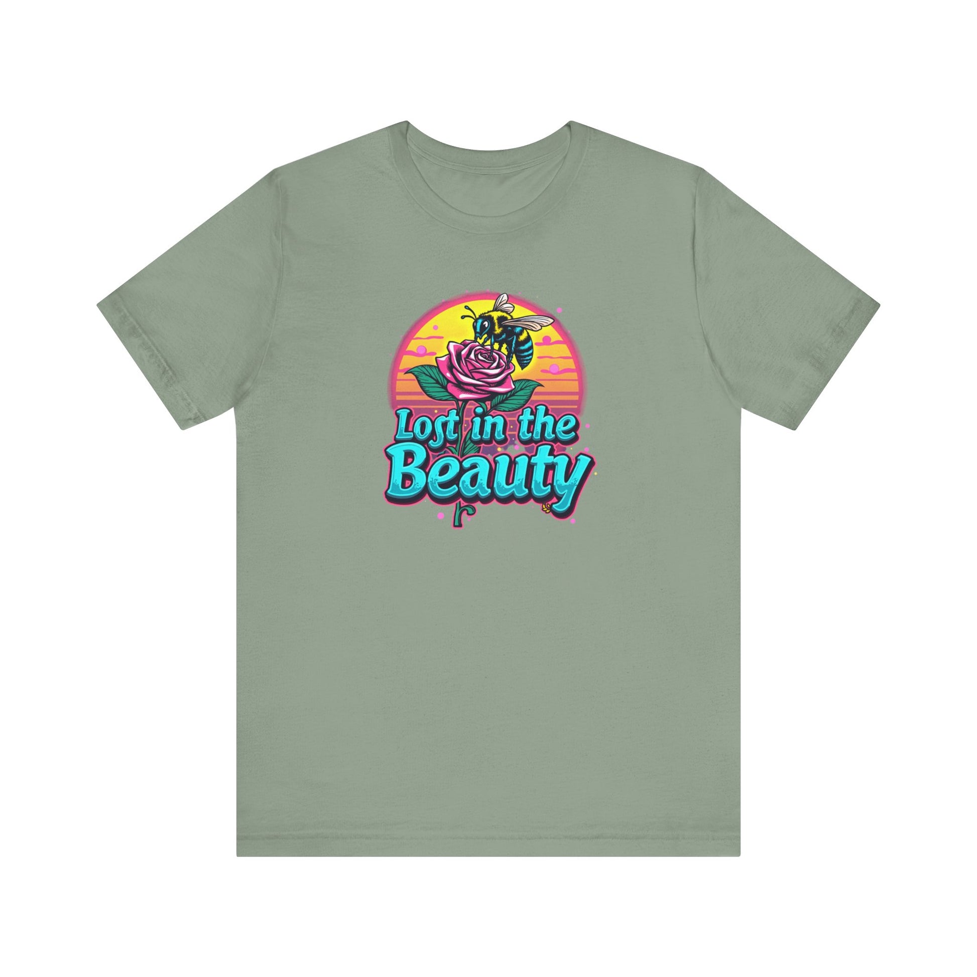 Lost in the Beauty Unisex Tee - Floral Graphic Short Sleeve Shirt - Psychonaut Swag