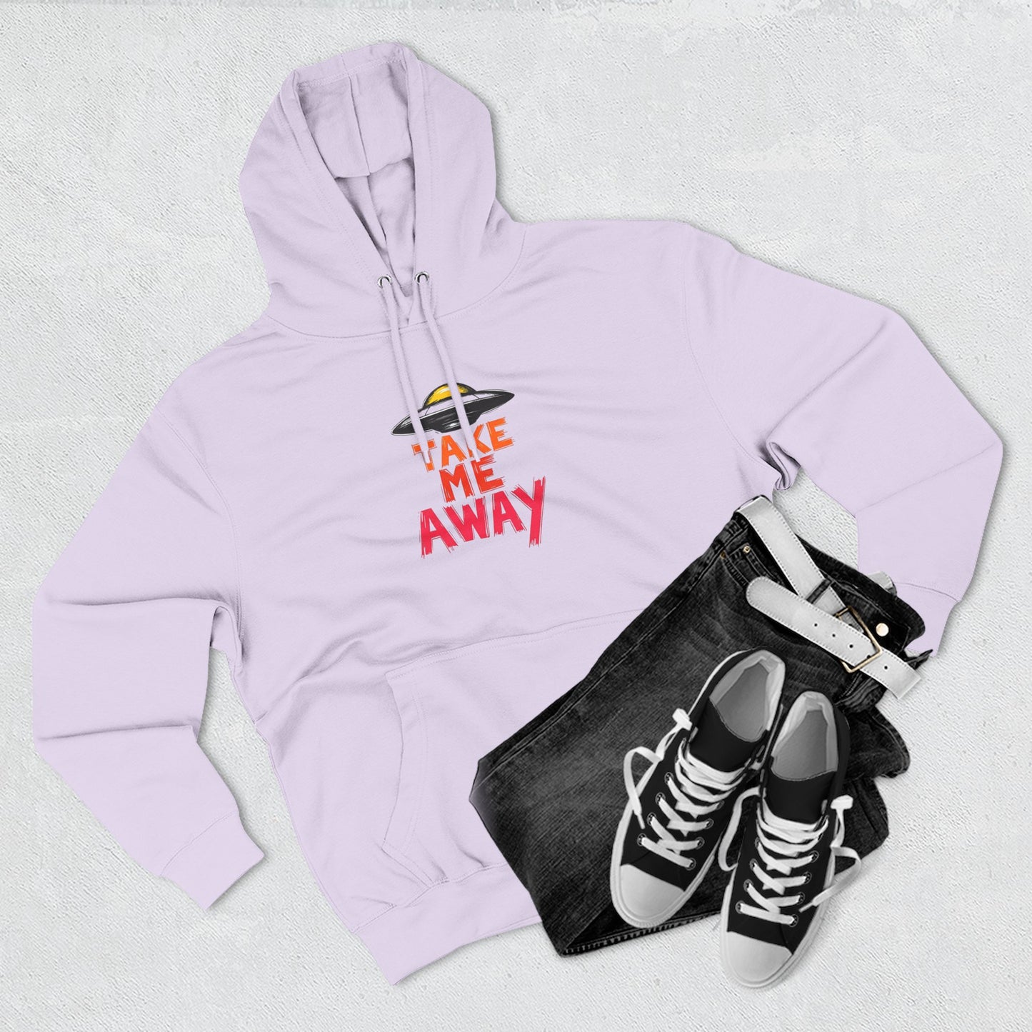 Take Me Away Hoodie — UFO Alien Abduction Graphic Pullover