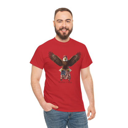 America F Yeah Eagle Tee — Patriotic Flag Graphic Shirt