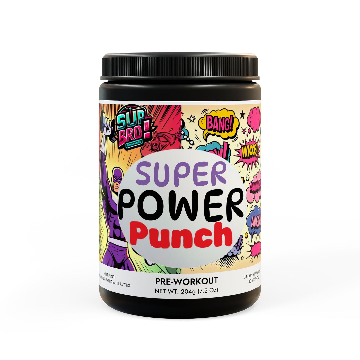 Pre-Workout Supplement — Super Power Punch (Fruit Punch, 204g)