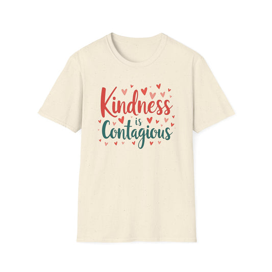 Kindness is Contagious T-Shirt | Unisex Softstyle Tee, Inspirational Apparel, Gift for Friends, Positive Vibes, Everyday Wear - Psychonaut Swag