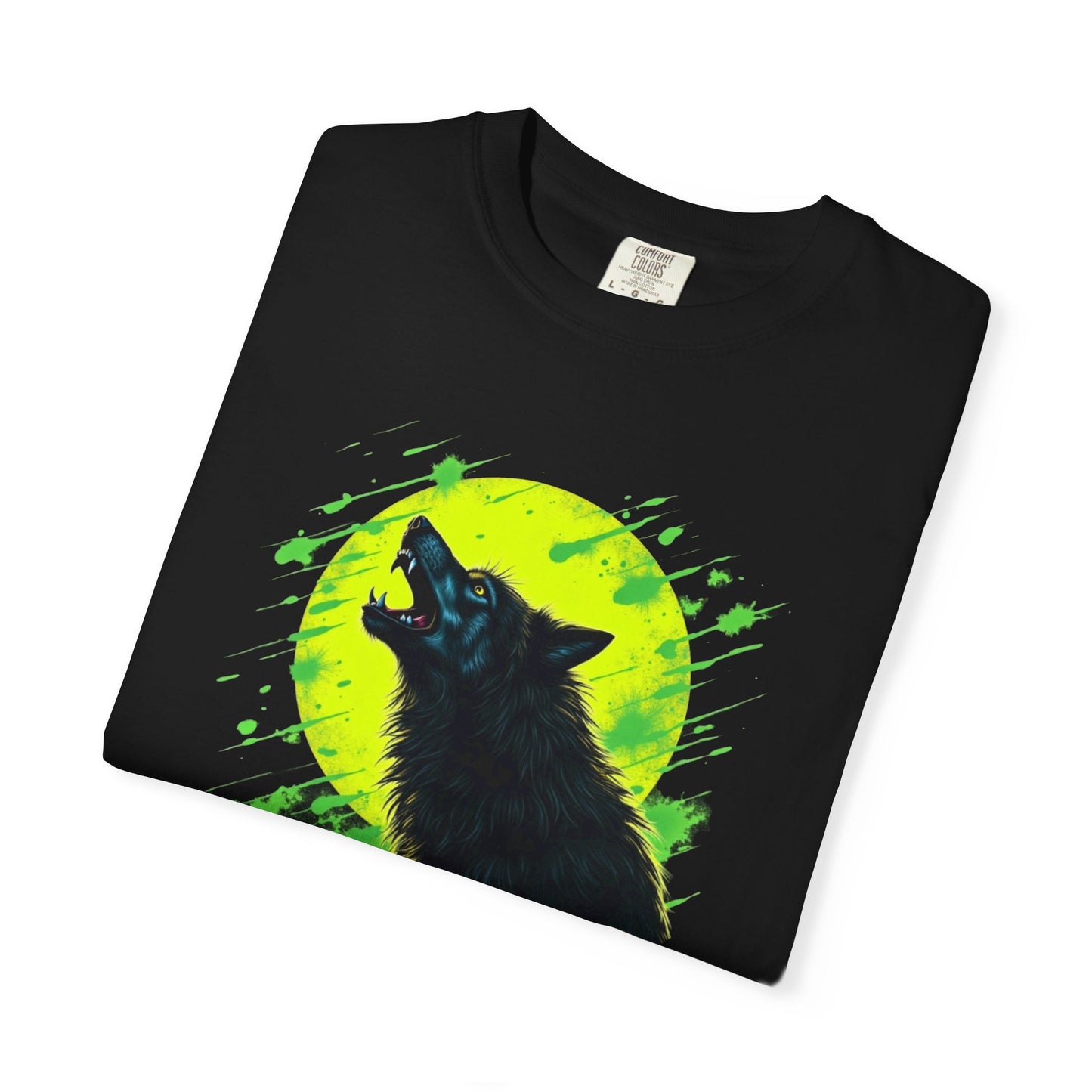 Wolf Howl T-Shirt — Neon Moon Graphic Tee for Nature Lovers