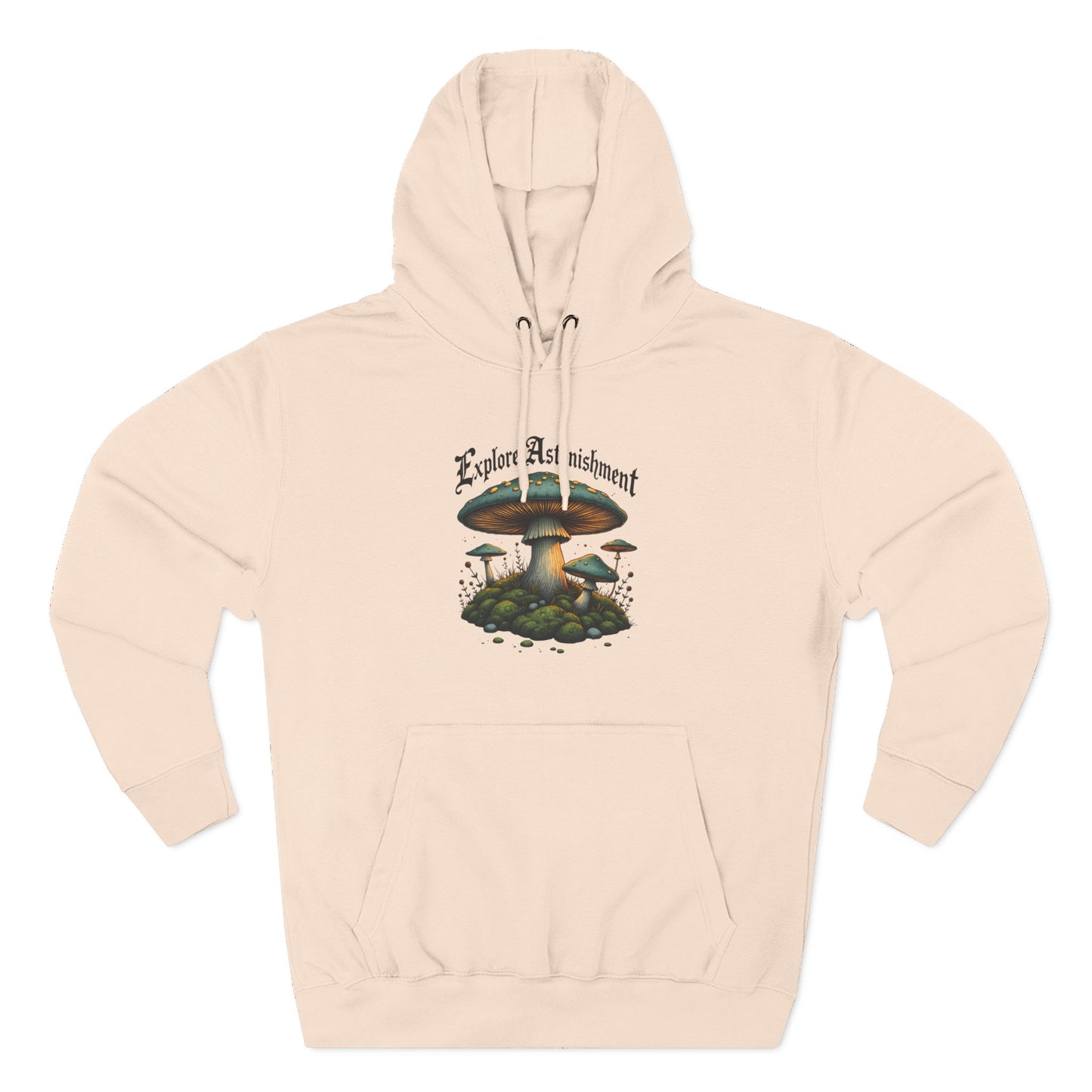 Mushroom Forest Hoodie - 'Earth And Adventure' Vintage Fungi Graphic Pullover
