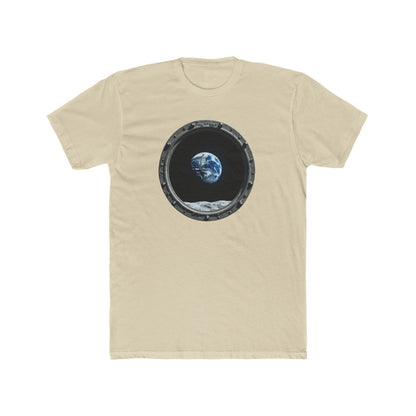 Earth view, Space-Inspired Unisex Cotton Crew Tee, Perfect for Astronaut Lovers, Casual Wear, Gift for Space Enthusiasts, Earth Day Celebration, [...] - Psychonaut Swag