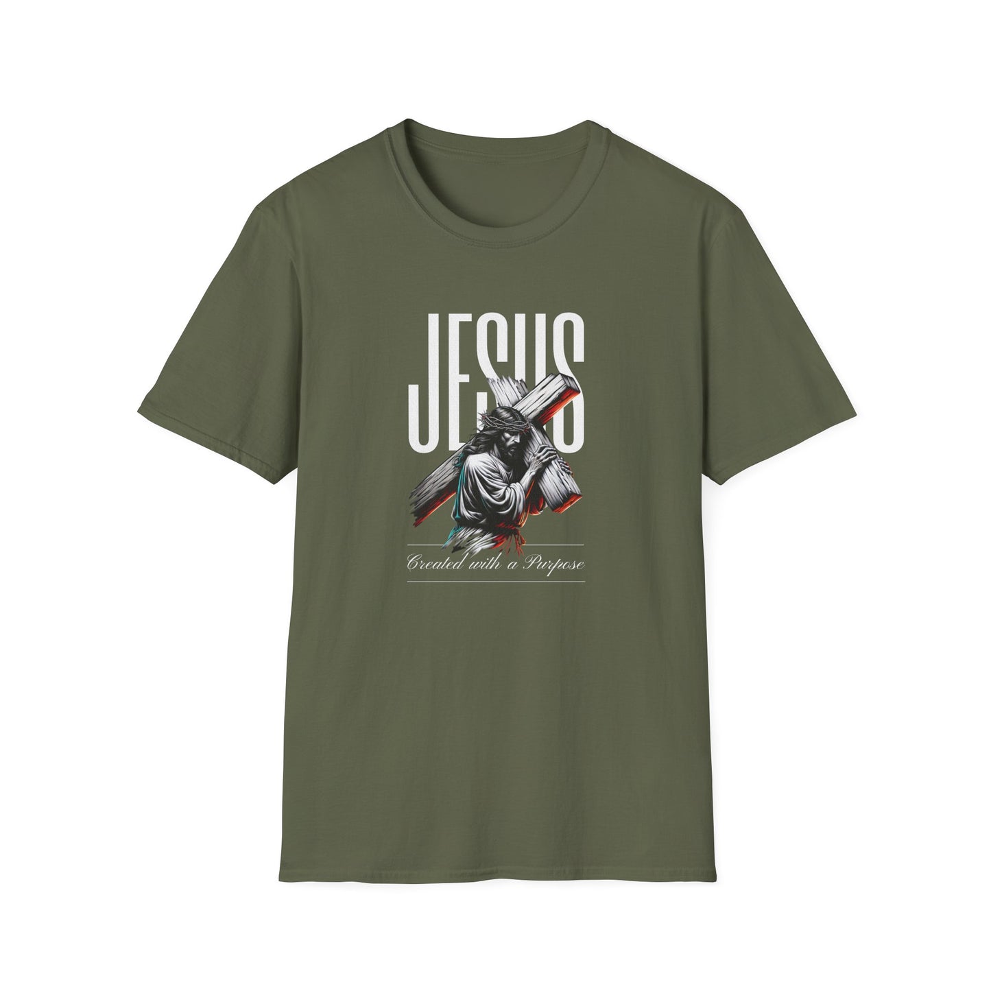 Jesus Cross T-Shirt — 'Jesus' Graphic Faith Tee for Christians