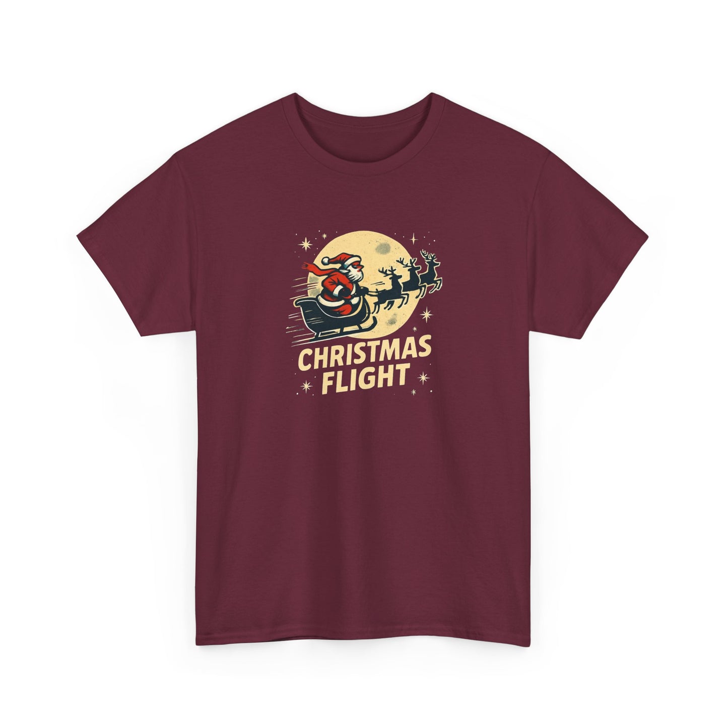 Christmas Flight T-Shirt — Santa Sleigh Retro Holiday Graphic Tee