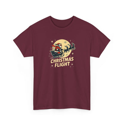 Christmas Flight T-Shirt — Santa Sleigh Retro Holiday Graphic Tee