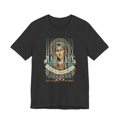 Mary Ave Maria Graphic Tee — 'Ave Maria' Vintage Religious Portrait T‑Shirt