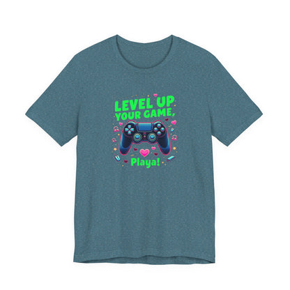 Level Up Your Game Gamer Tee — 'Level Up Your Game, Playa!' Video Game Controller Shirt