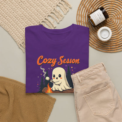 Cozy Season Tee — Cute Ghost Campfire Halloween T-Shirt