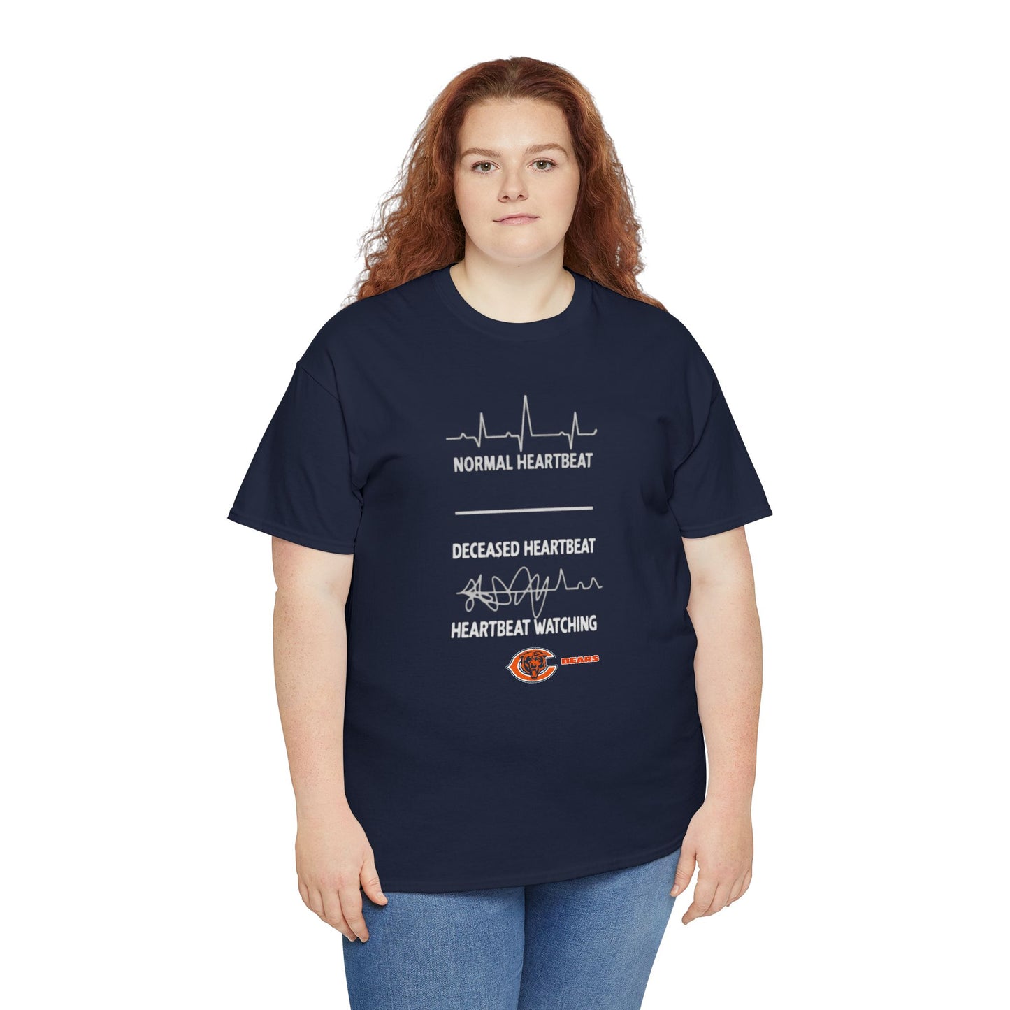 Bears Heartbeat Monitoring Tee — "Normal Heartbeat / Deceased Heartbeat / Heartbeat Watching" Graphic T-Shirt