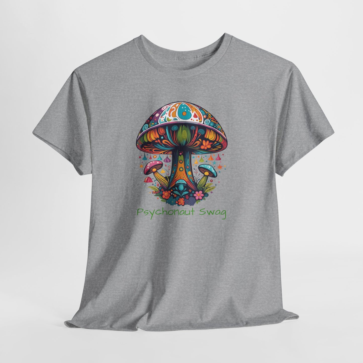 Vibing Bunch of Shrooms, Unisex Heavy Cotton Tee