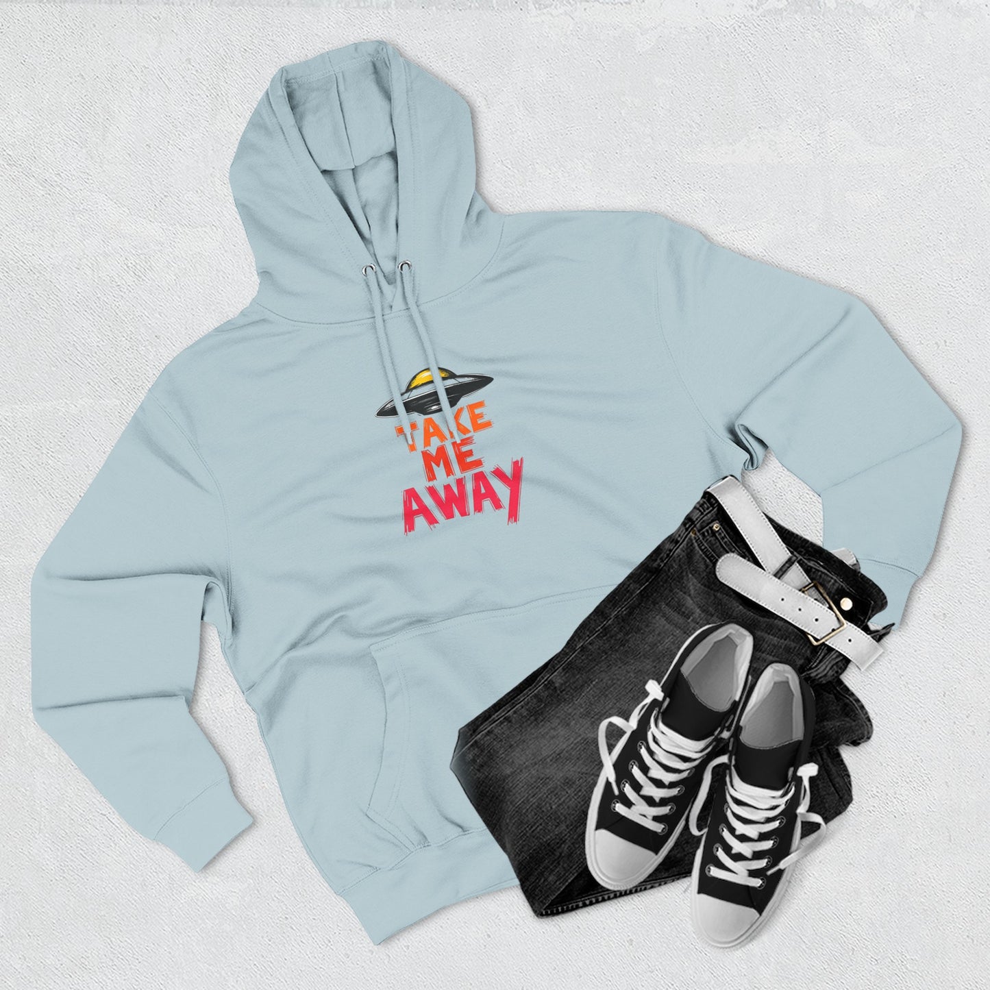Take Me Away Hoodie — UFO Alien Abduction Graphic Pullover