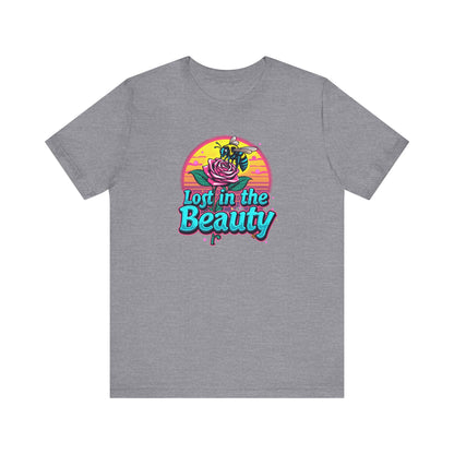 Lost in the Beauty Unisex Tee - Floral Graphic Short Sleeve Shirt - Psychonaut Swag