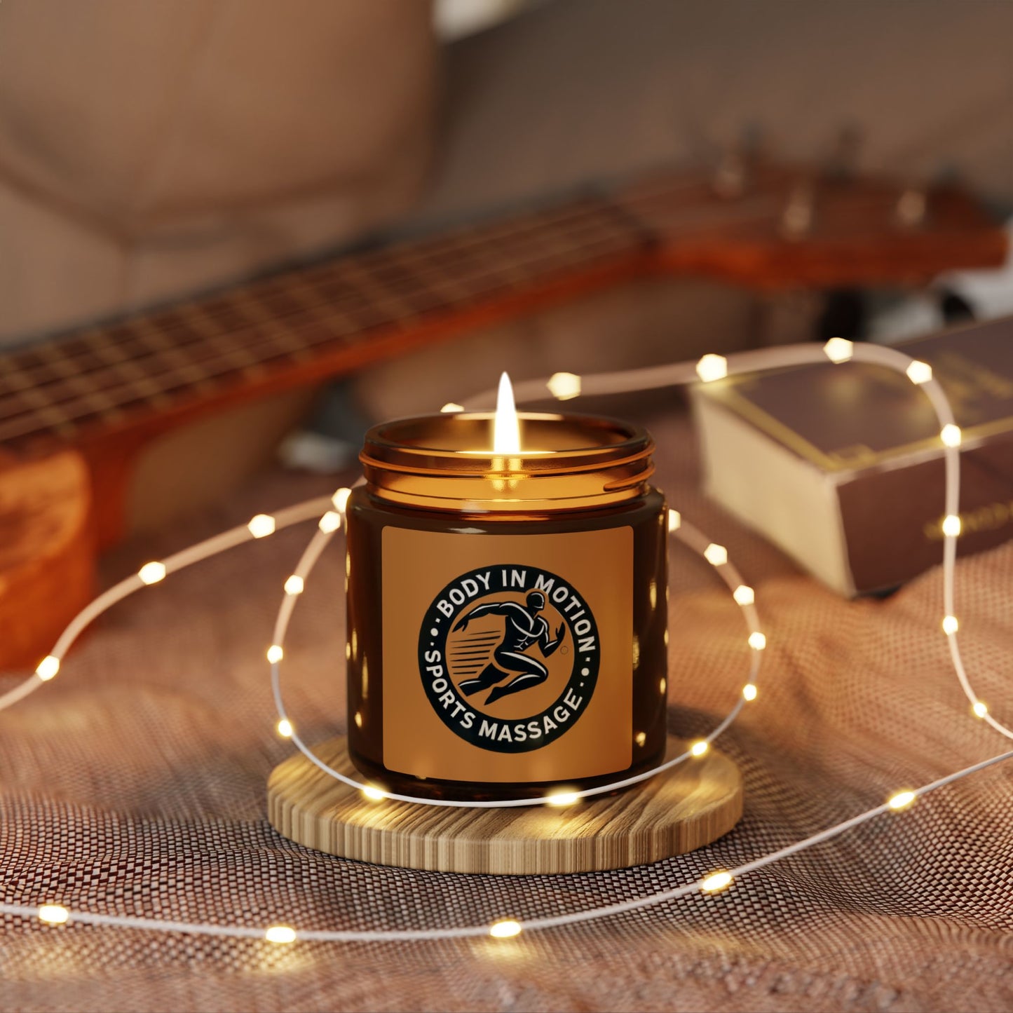 Sports Massage, Aromatherapy Soy Candle — 'Body in Motion' Sports Massage Scented Amber Jar