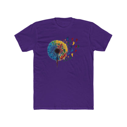Colorful Dandelion Unisex Cotton Crew Tee, Gift for Nature Lovers, Casual Wear, Art T-Shirt, Eco-Friendly Fashion, Summer Style - Psychonaut Swag