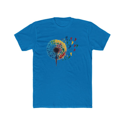 Colorful Dandelion Unisex Cotton Crew Tee, Gift for Nature Lovers, Casual Wear, Art T-Shirt, Eco-Friendly Fashion, Summer Style - Psychonaut Swag