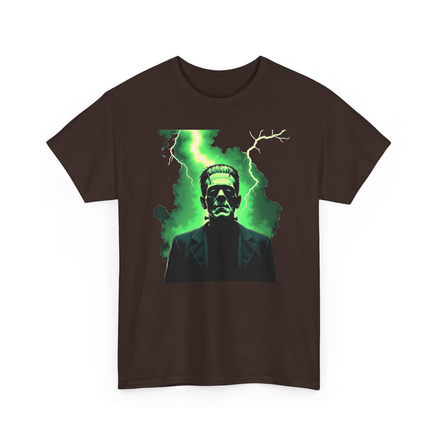 O.G. Frankenstein Lightning Tee – Neon Green Monster Graphic T-Shirt