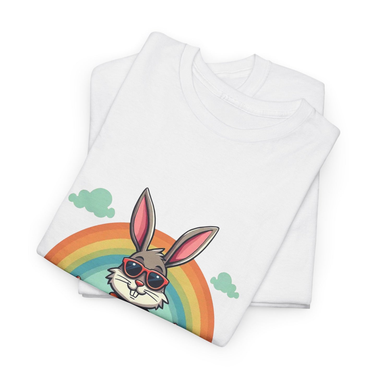Easter Bunny Rainbow T-Shirt — Cute Bunny Holding Eggs Tee