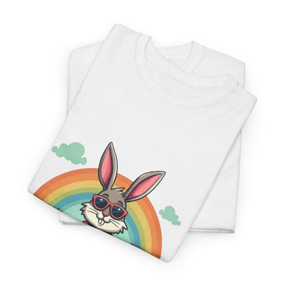 Easter Bunny Rainbow T-Shirt — Cute Bunny Holding Eggs Tee