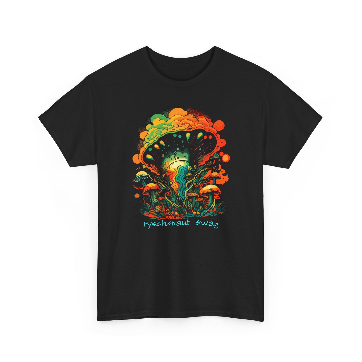 Trippy Mushroom Vibes, Unisex Heavy Cotton Tee