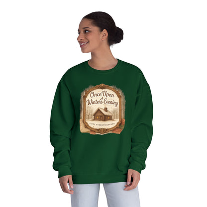 Once Upon a Winter's Cabin, Evening Sweatshirt — Cozy Vintage Holiday Crewneck