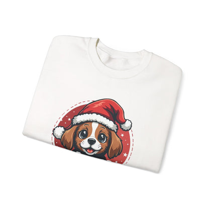 Christmas Dog Sweatshirt — "Santa Paws" Cute Puppy Holiday Crewneck