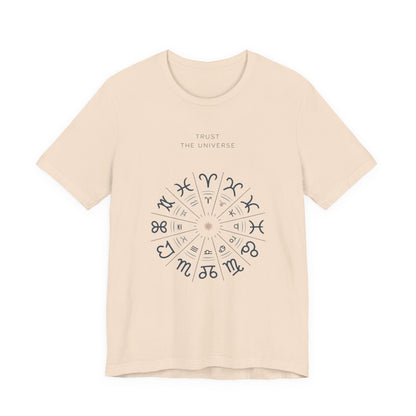 Zodiac Wheel T‑Shirt — Trust the Universe Astrology Tee