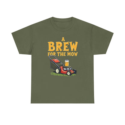 A Brew for the Mow Unisex Heavy Cotton Tee | Gardening Gifts, Lawn Care Apparel, Fun T-Shirt, Father's Day Gift, Beer Lover Shirt - Psychonaut Swag