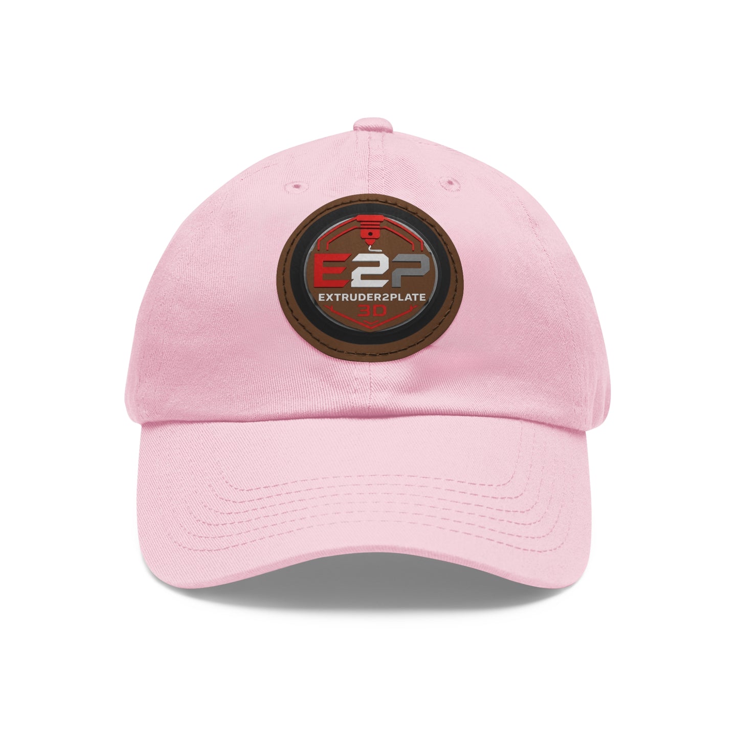 Extruder2Plate, Dad Hat with Leather Patch (Round)