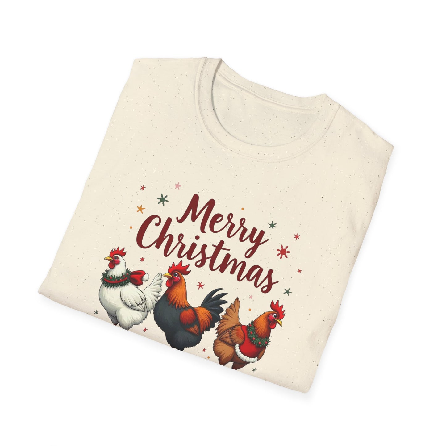 Merry Christmas Chicken Tee — Festive Rooster Holiday T-Shirt