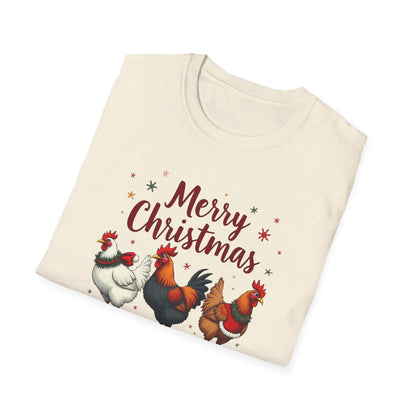 Merry Christmas Chicken Tee — Festive Rooster Holiday T-Shirt