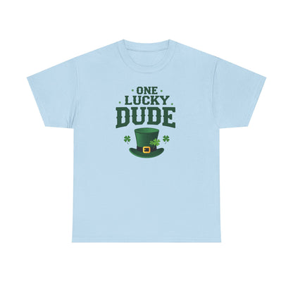 One Lucky Dude T-Shirt — St. Patrick's Day Leprechaun Hat Graphic Tee