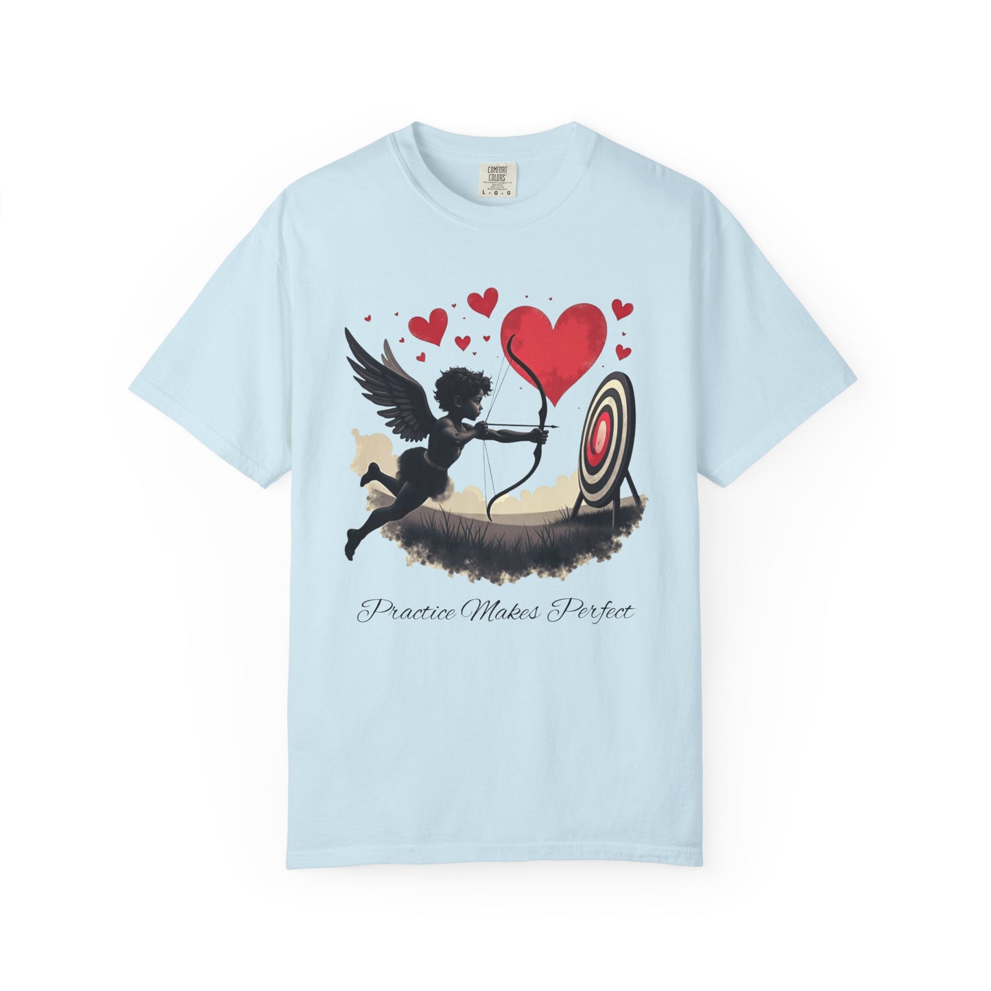 Cupid, Practice Makes Perfect, T-Shirt — Romantic Valentine Love Tee