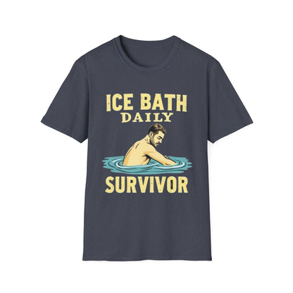 Ice Bath Daily Survivor Unisex Softstyle T-Shirt, Motivational Tee, Gift for Survival Enthusiasts, Fitness Apparel, Recovery Shirt - Psychonaut Swag