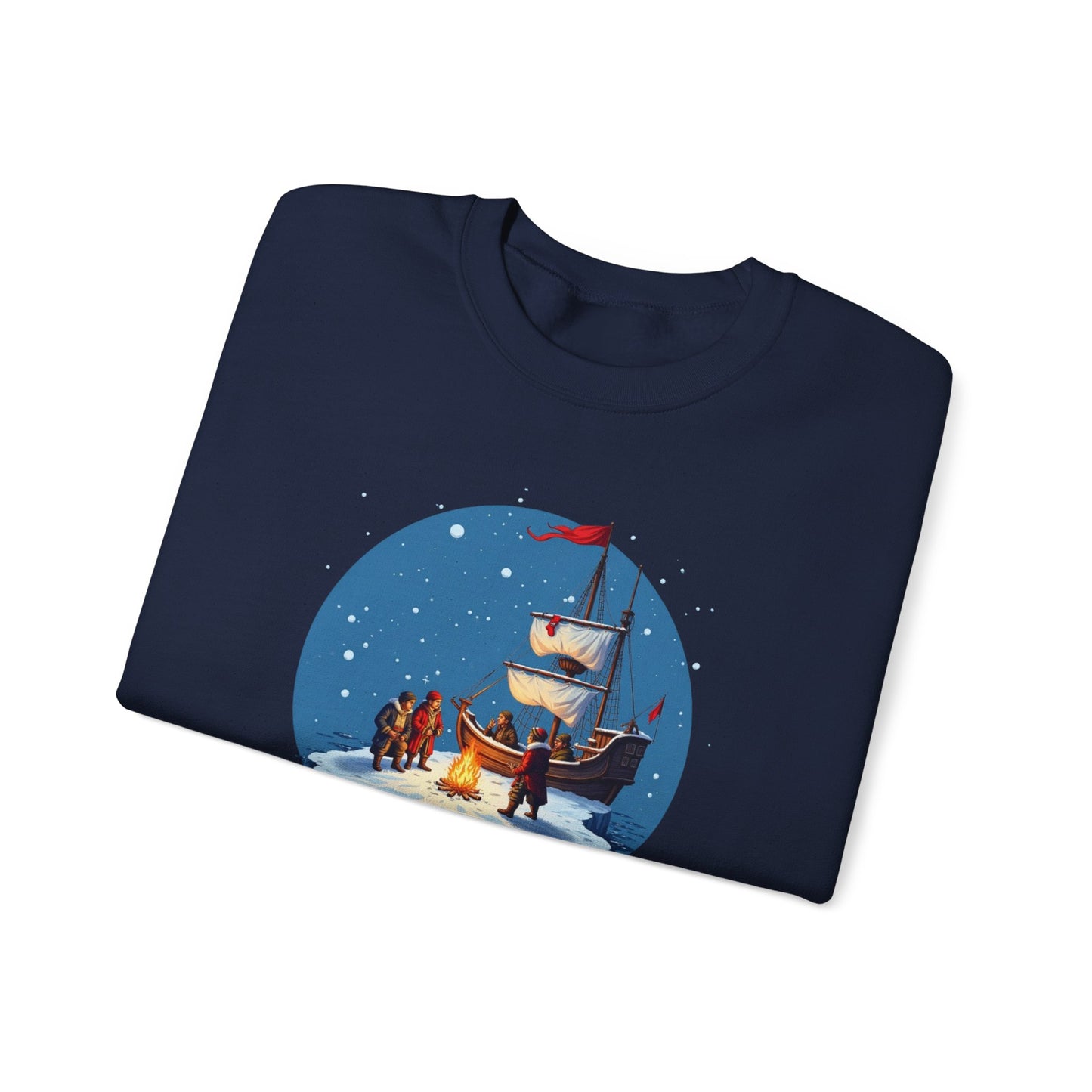 Viking Longship Bonfire, Christmas sweatshirt, Crewneck Sweatshirt