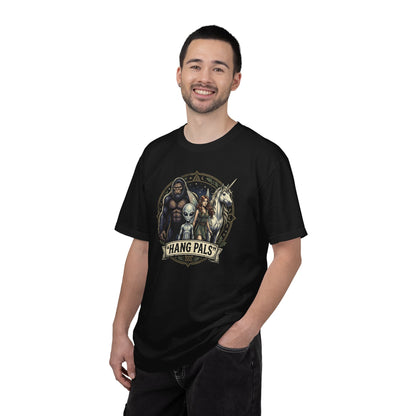 Hang Pals Graphic T-Shirt — Bigfoot, Alien & Unicorn Funny Crew Tee