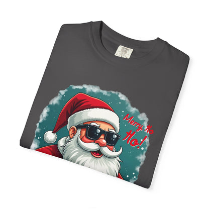 Santa Sunglasses T-Shirt — "Merry Ho Ho!" Cool Retro Christmas Tee