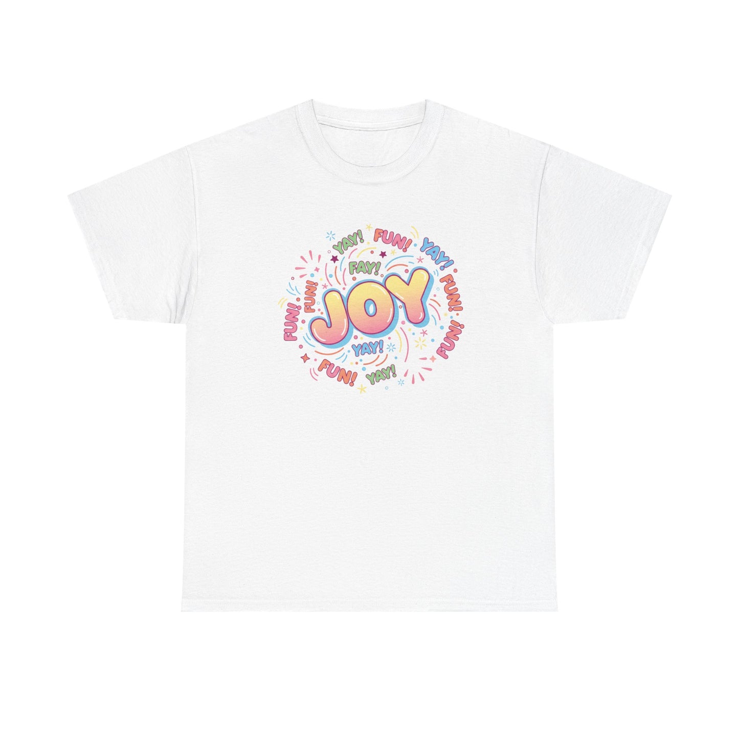 Joy Graphic Tee — Colorful Playful 'JOY' Design Casual T-Shirt