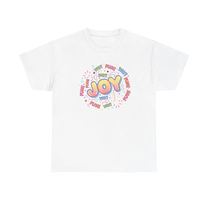 Joy Graphic Tee — Colorful Playful 'JOY' Design Casual T-Shirt