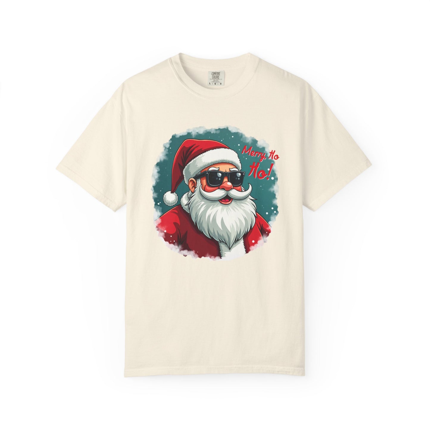 Santa Sunglasses T-Shirt — "Merry Ho Ho!" Cool Retro Christmas Tee