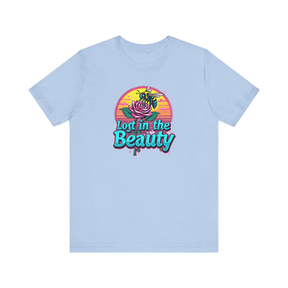 Lost in the Beauty Unisex Tee - Floral Graphic Short Sleeve Shirt - Psychonaut Swag