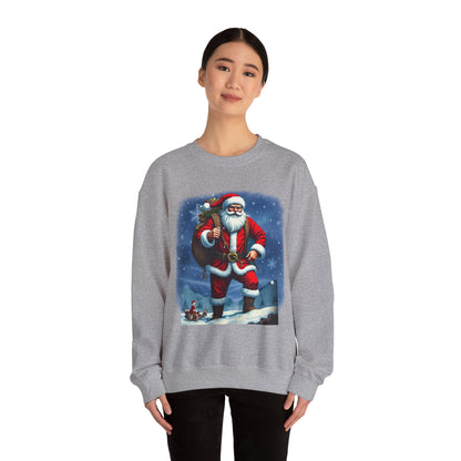 Santa Snow Hike, Graphic Sweatshirt – Vintage Holiday Christmas Crewneck