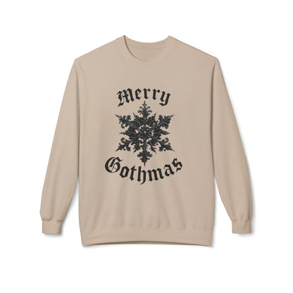 Gothic 'Merry Gothmas' Snowflake Crewneck Sweatshirt