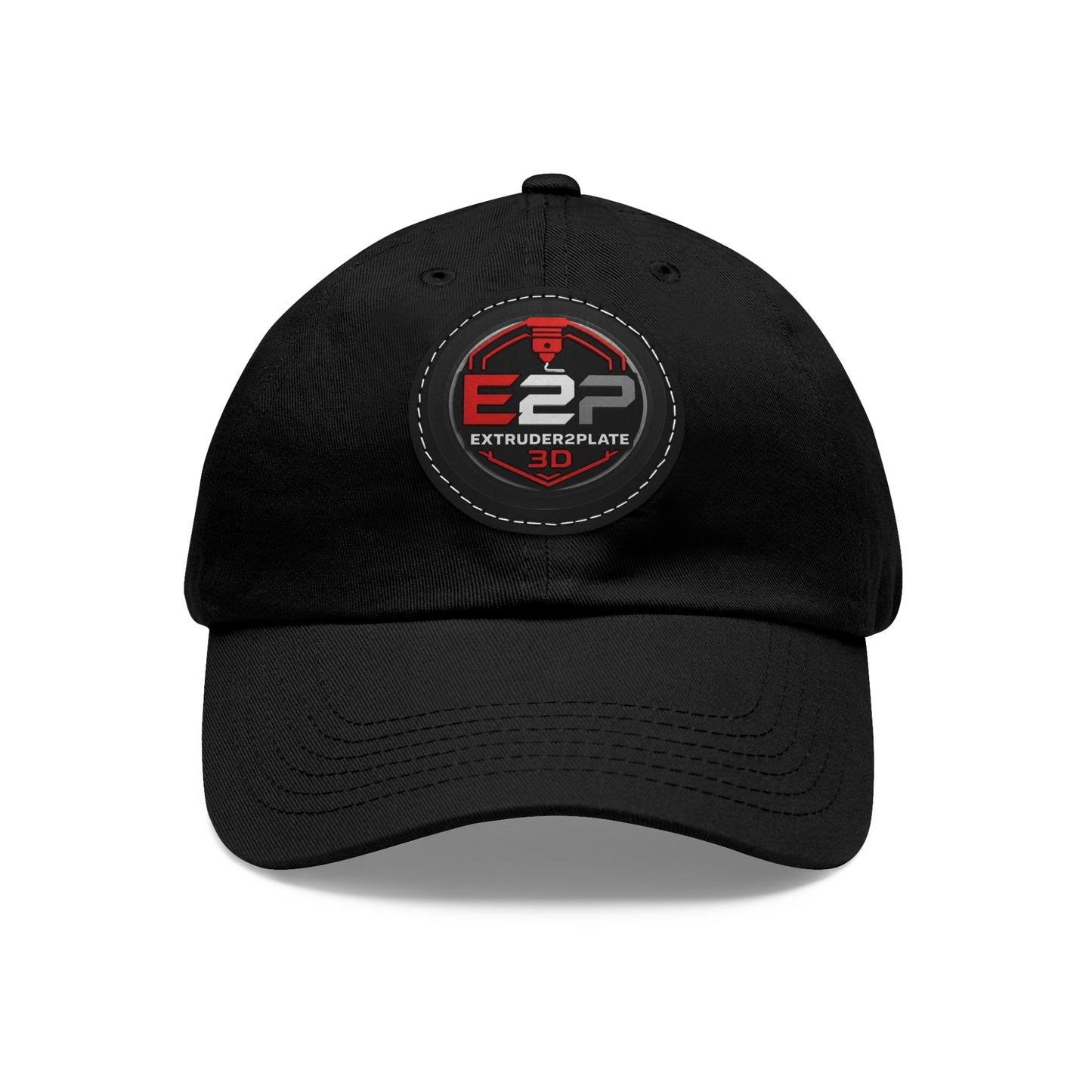 Extruder2Plate, Dad Hat with Leather Patch (Round)