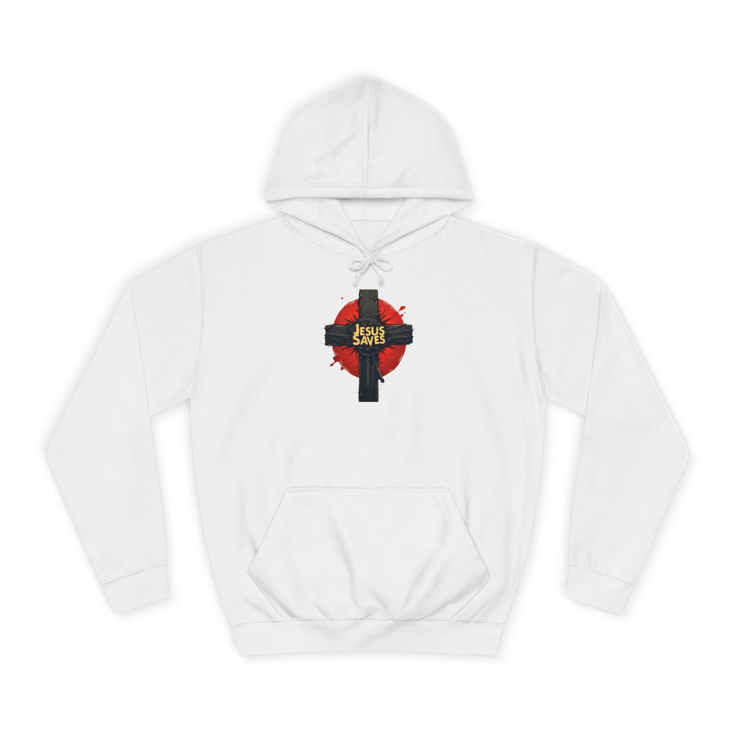 Christian Cross Hoodie – Jesus Saves Heart Graphic