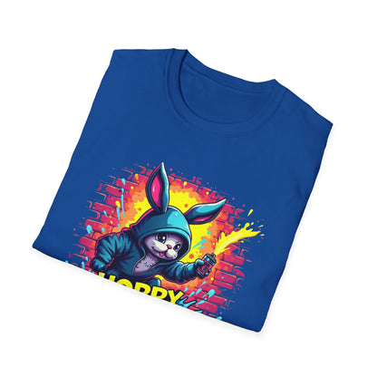 Easter Bunny 'Hoppy Easter' T-Shirt — Colorful Neon Bunny Graphic Tee