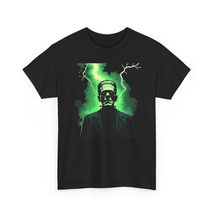 O.G. Frankenstein Lightning Tee – Neon Green Monster Graphic T-Shirt