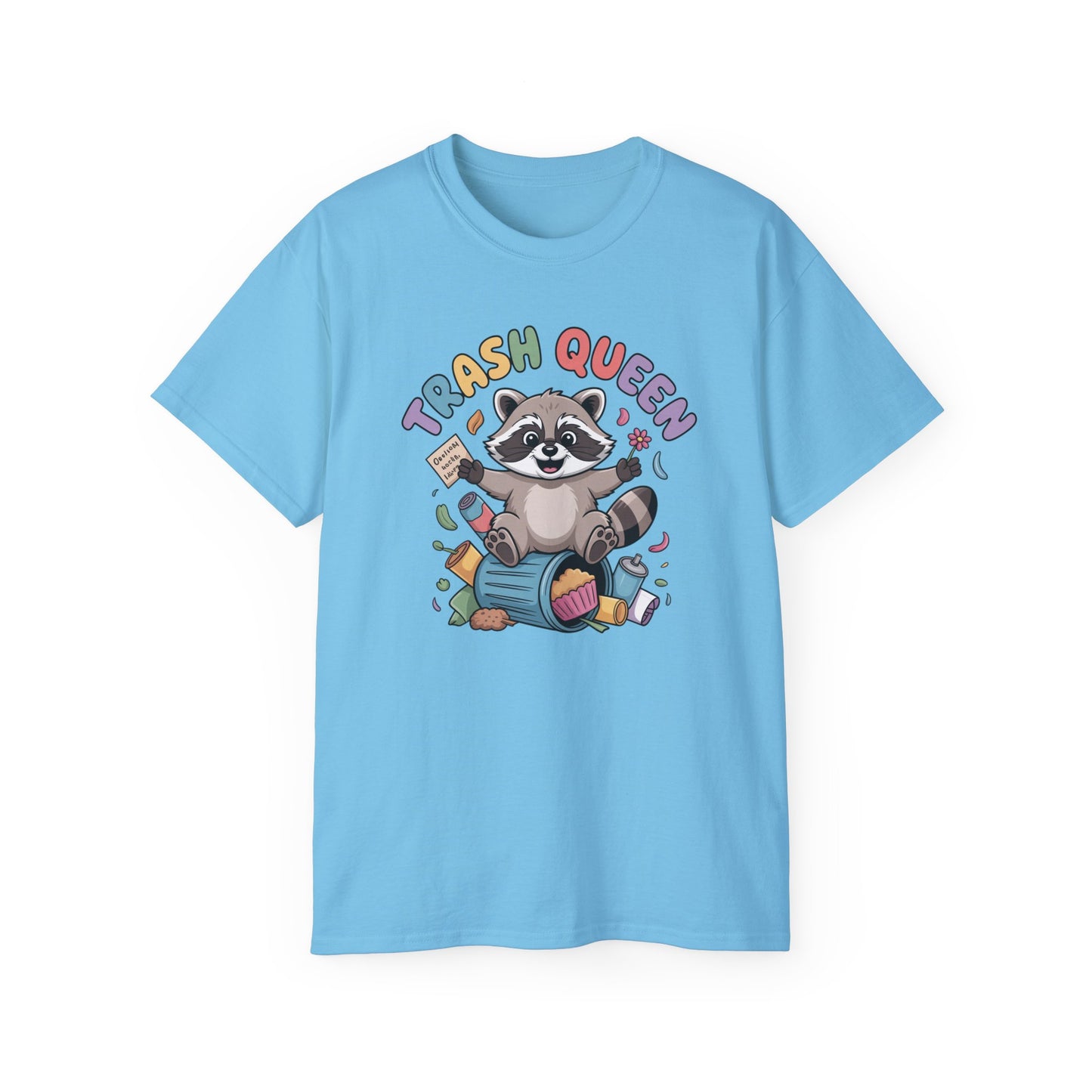 Trash Queen T‑Shirt — Cute Raccoon Recycling Humor Tee